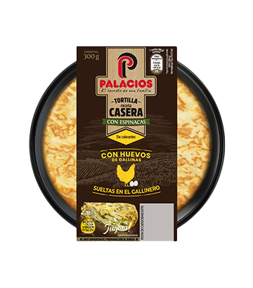 Tortilha receita caseira palacios com espinafres 300 g